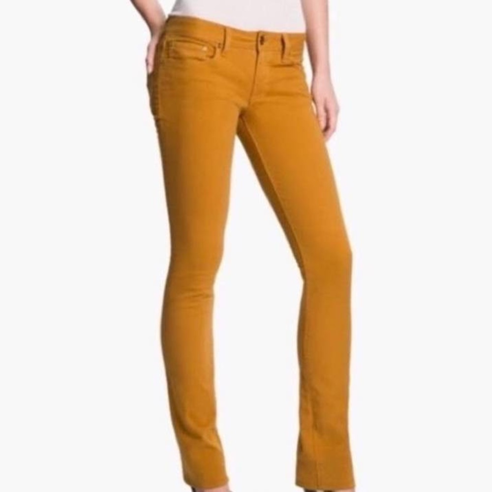 Yellow Tory Burch Straight Leg Jeans 👖 Size 30 - Picture 2 of 8